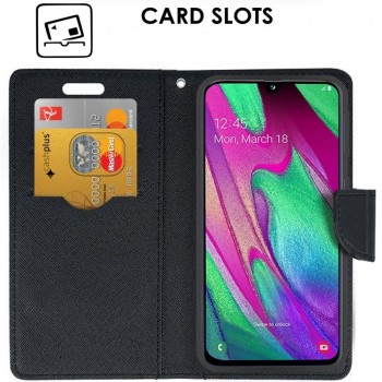 Atverčiamas dėklas-piniginė  auksinės spalvos (GALAXY A40)